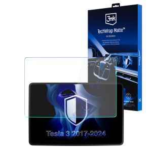 Matná ochranná fólie na displej navigace pro Tesla Model 3 2017-24 – 3mk TechWrap Matte™ Center Display
