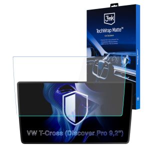 Matná ochranná fólie na displej navigace pro VW T-Cross 2019- (Discover Pro 9,2") – 3mk TechWrap Matte™ Center Display