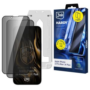 2× Ochranné sklo na soukromí s aplikátorem pro Apple iPhone 13 Pro Max / iPhone 14 Plus - 3mk HARDY® Privzone 9H™
