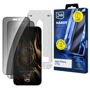 2× Ochranné sklo na soukromí s aplikátorem pro Apple iPhone 17 Pro - 3mk HARDY® Privzone 9H™