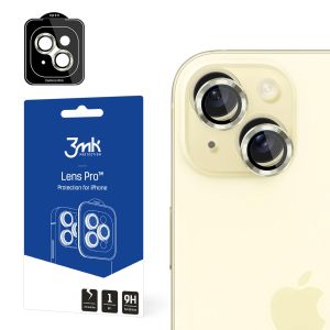 Temperované sklo na objektiv fotoaparátu pro Apple iPhone 15 - 3mk Lens Protection Pro Black