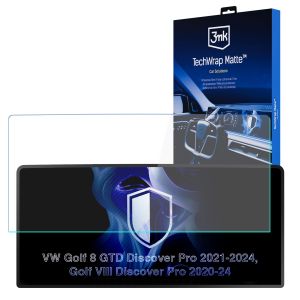 Matná ochranná fólie na displej navigace pro VW Golf VIII Discover Pro 2020-24 – 3mk TechWrap Matte™ Center Display