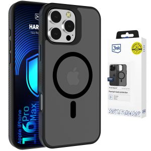 Kouřové pouzdro s MagSafe pro Apple iPhone 16 Pro Max – 3mk HARDY® Hazy MagCase™ Black