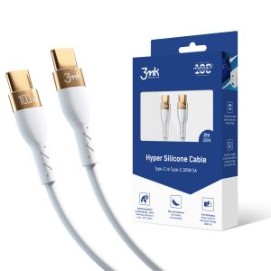 USB-C na C kabel 2m 100W - 3mk Hyper Silicone Cable White