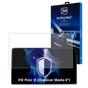 Matná ochranná fólie na displej navigace pro VW Polo VI 2018- (Discover Media 8") – 3mk TechWrap Matte™ Center Display