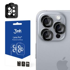 Temperované sklo na objektiv fotoaparátu pro Apple iPhone 16 Pro - 3mk Lens Protection Pro Black