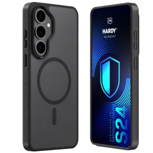 Kouřové pouzdro s MagSafe pro Samsung Galaxy S24 – 3mk HARDY® Hazy MagCase™ Black