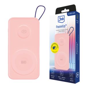 Powerbanka 3mk PastelUp 10 000 mAh 22,5 W MagSafe QI USB-A USB-C Lightning Růžová