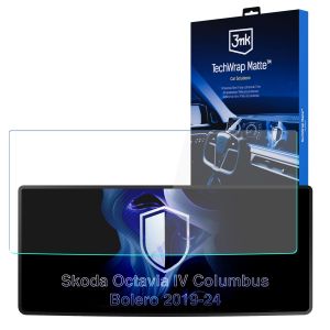 Matná ochranná fólie na displej navigace pro Skoda Octavia IV Columbus-Bolero 2019-24 – 3mk TechWrap Matte™ Center Display