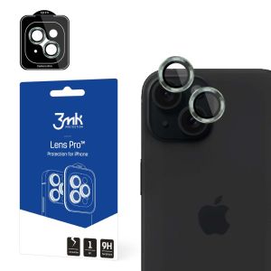 Temperované sklo na objektiv fotoaparátu pro Apple iPhone 15 - 3mk Lens Protection Pro Black