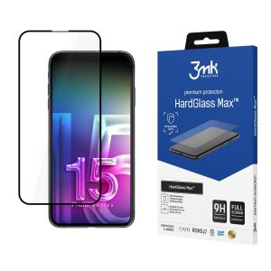 Vyztužené tvrzené sklo na Apple iPhone 15 Plus - 3mk HardGlass Max