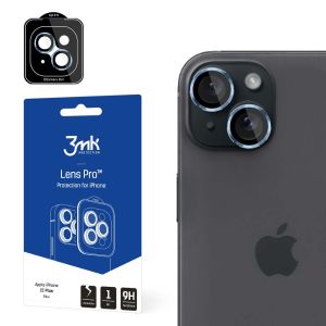 Temperované sklo na objektiv fotoaparátu pro Apple iPhone 15 Plus - 3mk Lens Protection Pro Black
