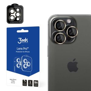 Temperované sklo na objektiv fotoaparátu pro Apple iPhone 15 Pro - 3mk Lens Protection Pro Black
