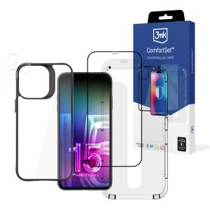 Kompletní ochrana pro Apple iPhone 15 Pro Max - 3mk Comfort Set 4in1