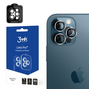 Temperované sklo na objektiv fotoaparátu pro Apple iPhone 12 Pro - 3mk Lens Protection Pro Black
