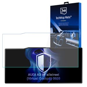 Matná ochranná fólie na displej navigace pro AUDI A3 8Y allstreet (Virtual Cockpit) 2020- – 3mk TechWrap Matte™ Center Display