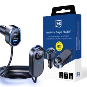 Automobilový nabíječ 3mk Double Car Charger 135W PD QC PPS USB-C USB-A