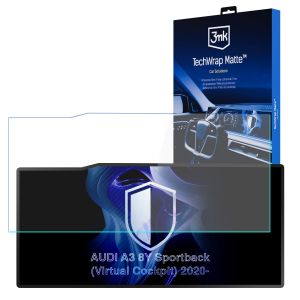 Matná ochranná fólie na displej navigace pro AUDI A3 8Y Sportback (Virtual Cockpit) 2020- – 3mk TechWrap Matte™ Center Display