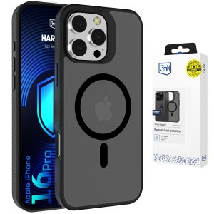 Kouřové pouzdro s MagSafe pro Apple iPhone 16 Pro – 3mk HARDY® Hazy MagCase™ Black