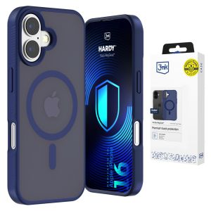 Kouřové pouzdro s MagSafe pro Apple iPhone 16 – 3mk HARDY® Hazy MagCase™ Blue