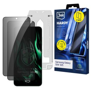 2× Ochranné sklo na soukromí s aplikátorem pro Samsung Galaxy S24 / Galaxy S25 - 3mk HARDY® Privzone 9H™