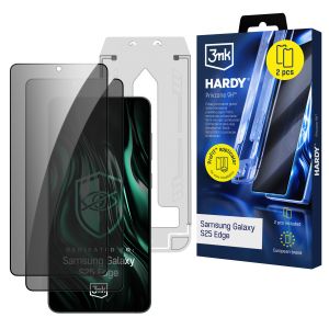 2× Ochranné sklo na soukromí s aplikátorem pro Samsung Galaxy S25 Edge - 3mk HARDY® Privzone 9H™