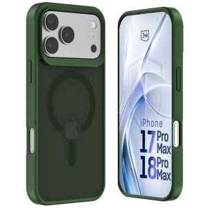 Kouřové pouzdro s MagSafe pro Apple iPhone 17 Pro Max/ 18 Pro Max – 3mk HARDY® Hazy MagCase™ Green