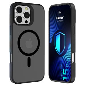 Kouřové pouzdro s MagSafe pro Apple iPhone 15 Pro – 3mk HARDY® Hazy MagCase™ Black