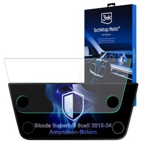 Matná ochranná fólie na displej navigace pro Skoda Superb 3 2015-24 Amundsen-Bolero – 3mk TechWrap Matte™ Center Display