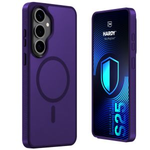 Kouřové pouzdro s MagSafe pro Samsung Galaxy S25 – 3mk HARDY® Hazy MagCase™ Purple