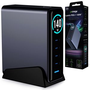 Nabíjecí stanice s TFT displejem 3mk incharge® Desktop Charger Lumin PD3.2 140W™