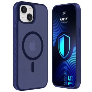 Kouřové pouzdro s MagSafe pro Apple iPhone 15 – 3mk HARDY® Hazy MagCase™ Blue