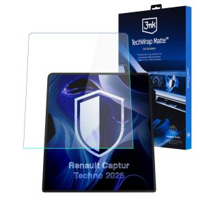 Matná ochranná fólie na displej navigace pro Renault Captur Techno Eco-G 100 g. 2025 – 3mk TechWrap Matte™ Center Display