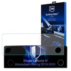Matná ochranná fólie na displej navigace pro Skoda Octavia IV Amundsen-Swing 2019-24 – 3mk TechWrap Matte™ Center Display