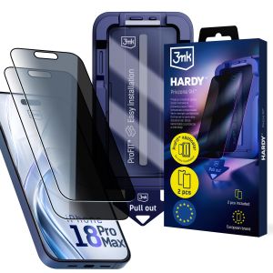 2x Tvrzené privátní sklo s aplikátorem pro Apple iPhone 18 Pro Max - 3mk HARDY® Privzone 9H™