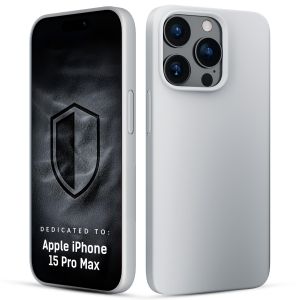 Silikonové pouzdro s MagSafe pro Apple iPhone 15 Pro Max - 3mk HARDY® Mellow MagCase™ Silver-White