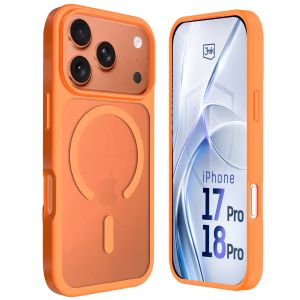 Kouřové pouzdro s MagSafe pro Apple iPhone 17 Pro/ 18 Pro – 3mk HARDY® Hazy MagCase™ Orange