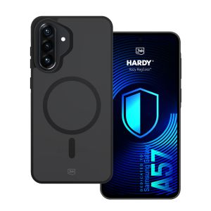 Kouřové pouzdro s MagSafe pro Samsung Galaxy A57 – 3mk HARDY® Hazy MagCase™ Black