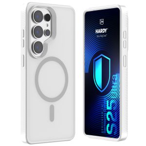 Kouřové pouzdro s MagSafe pro Samsung Galaxy S25 Ultra – 3mk HARDY® Hazy MagCase™ White