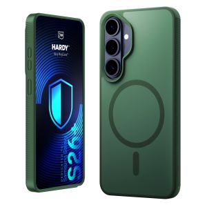 Kouřové pouzdro s MagSafe pro Samsung Galaxy S26+ – 3mk HARDY® Hazy MagCase™ Green
