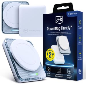 Kompaktní powerbank 5000 mAh 22.5W MagSafe 3mk PowerMag Handy™ Bílý