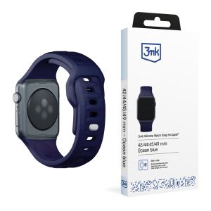 Pasek na 42/44/45/46/49 mm Ocean Blue (big) - 3mk silikonový hodinkový pásek