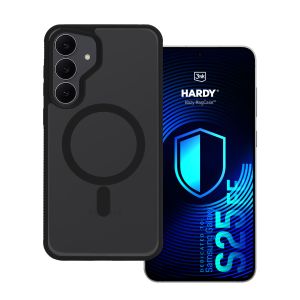 Kouřové pouzdro s MagSafe pro Samsung Galaxy S25 FE – 3mk HARDY® Hazy MagCase™ Black