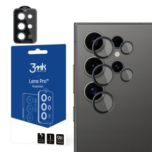Tvrzené sklo na objektiv fotoaparátu pro Samsung Galaxy S24 Ultra - 3mk Lens Protection Pro Black