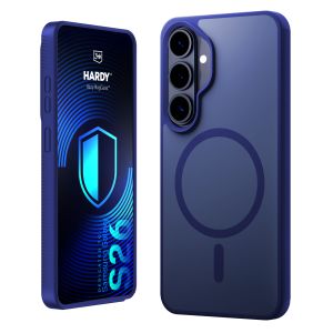 Kouřové pouzdro s MagSafe pro Samsung Galaxy S26 – 3mk HARDY® Hazy MagCase™ Blue