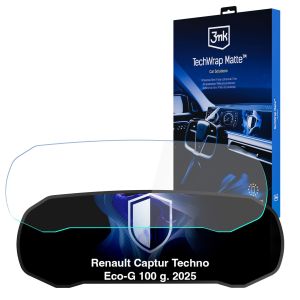Matná ochranná fólie na displej přístrojového štítu pro Renault Captur Techno Eco-G 100 g. 2025 - 3mk TechWrap Matte Cluster™