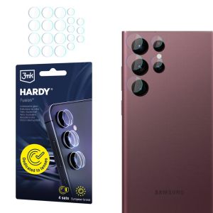 Sklo na čočku fotoaparátu pro Samsung Galaxy S22 Ultra 5G - 3mk HARDY® Fusion Lens Protection™