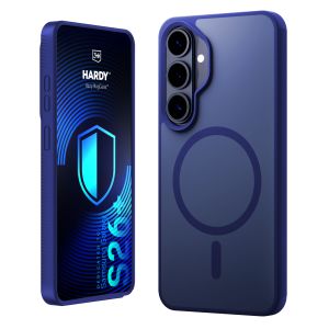 Kouřové pouzdro s MagSafe pro Samsung Galaxy S26+ – 3mk HARDY® Hazy MagCase™ Blue