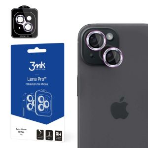 Tvrzené sklo na objektiv fotoaparátu pro Apple iPhone 15 Plus - 3mk Lens Protection Pro Pink