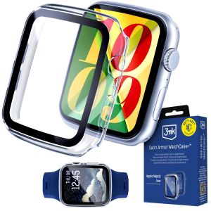 Pouzdro s tvrzeným sklem na Apple Watch 44mm - seria 4/5/6 SE (gen 1/2/3) - 3mk Satin Armor WatchCase+™ Clear